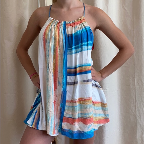 Free People Dresses & Skirts - Watercolor dress with skinny straps